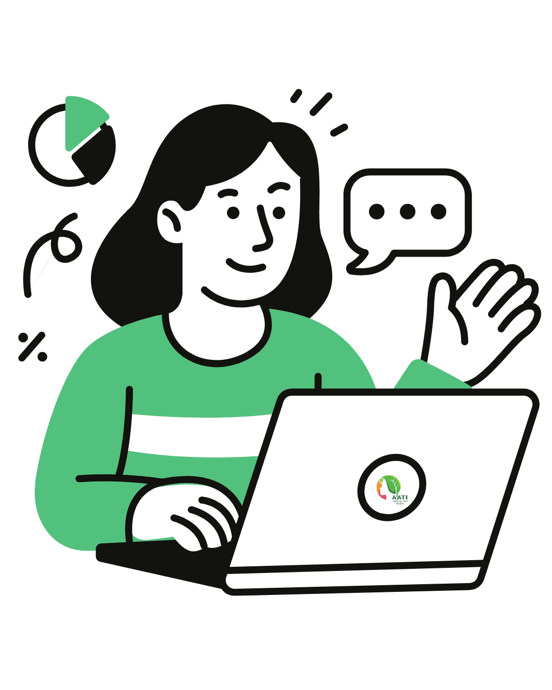 Woman learning agribusiness on a laptop